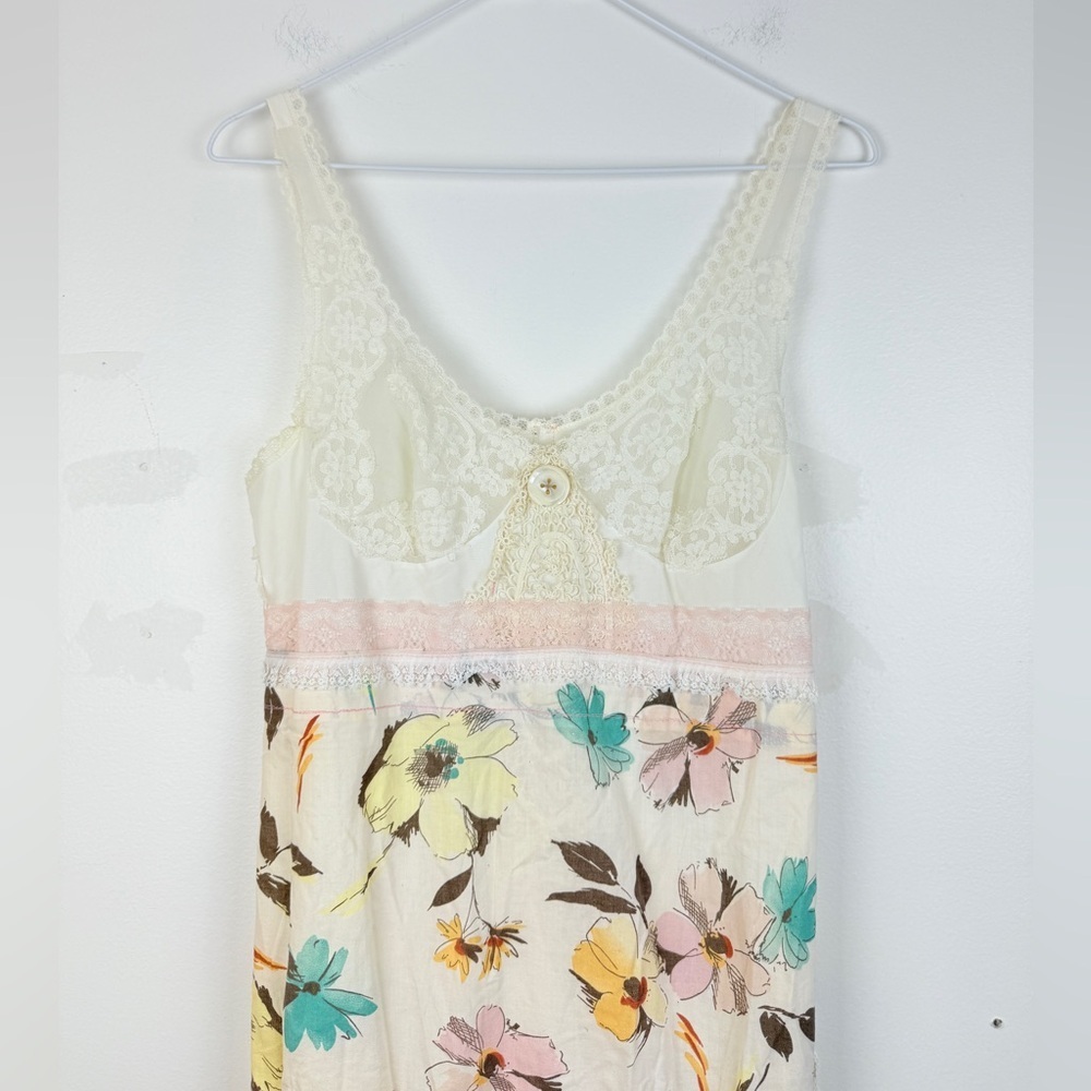 Vintage-Inspired Boho Lace Floral Dress Cottagecore Fairy Prairie Adjustable - Picture 3 of 5